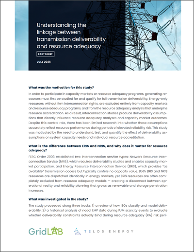 Understanding the linkage between transmission deliverability and resource adequacy — Fact Sheet