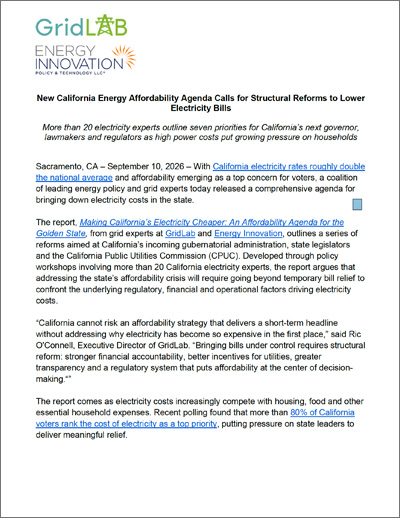 California Affordability Press Release